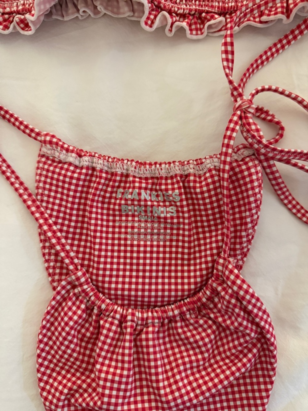 Frankie's Bikinis Ladybug Gingham Biki Set - Picture 3 of 8